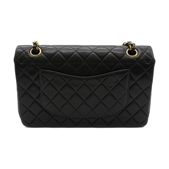 Chanel Black Matelasse Bag Flap Double Shoulder Lambskin Chain - Picture 1 of 10